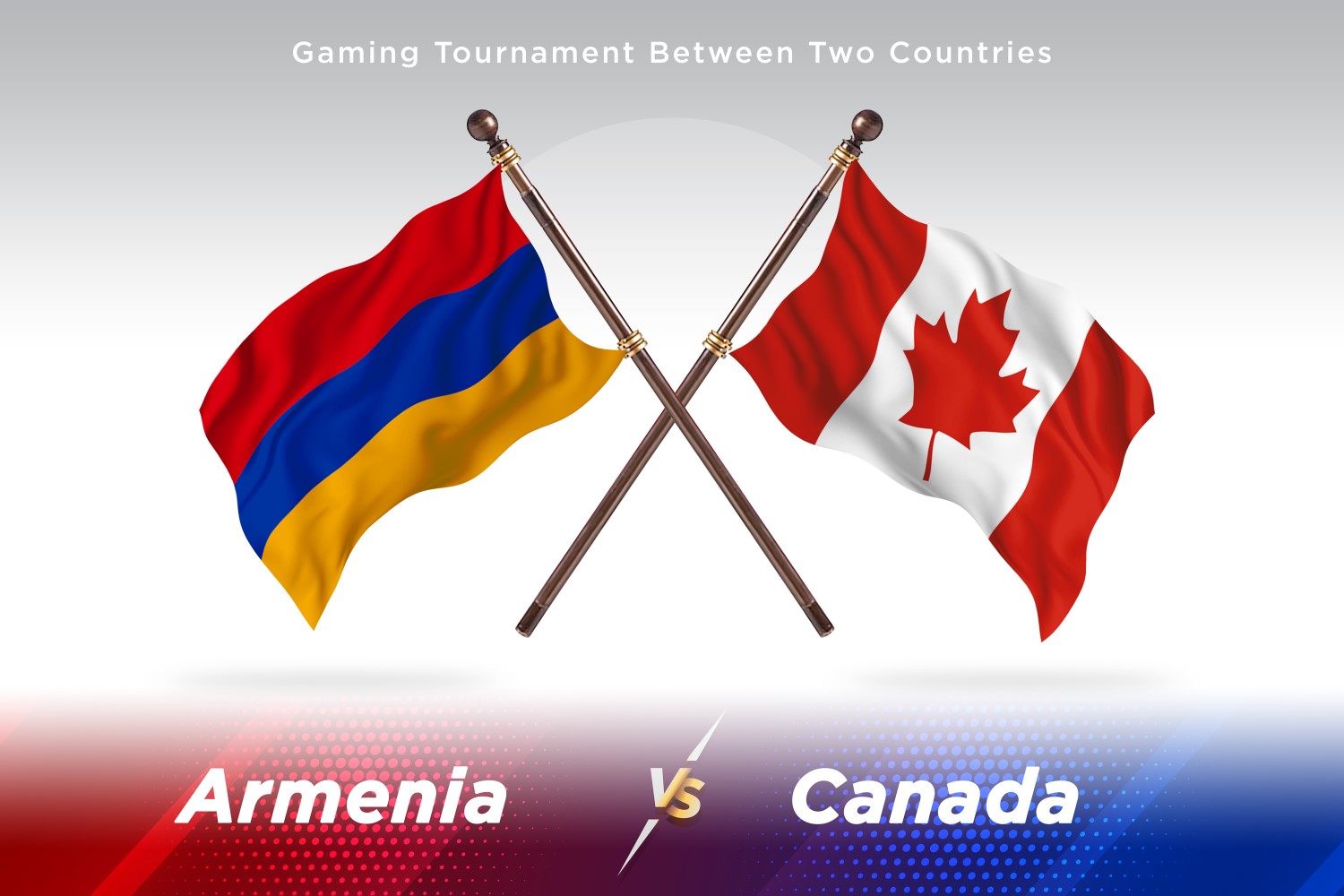 Armenia versus Canada Two Flags.