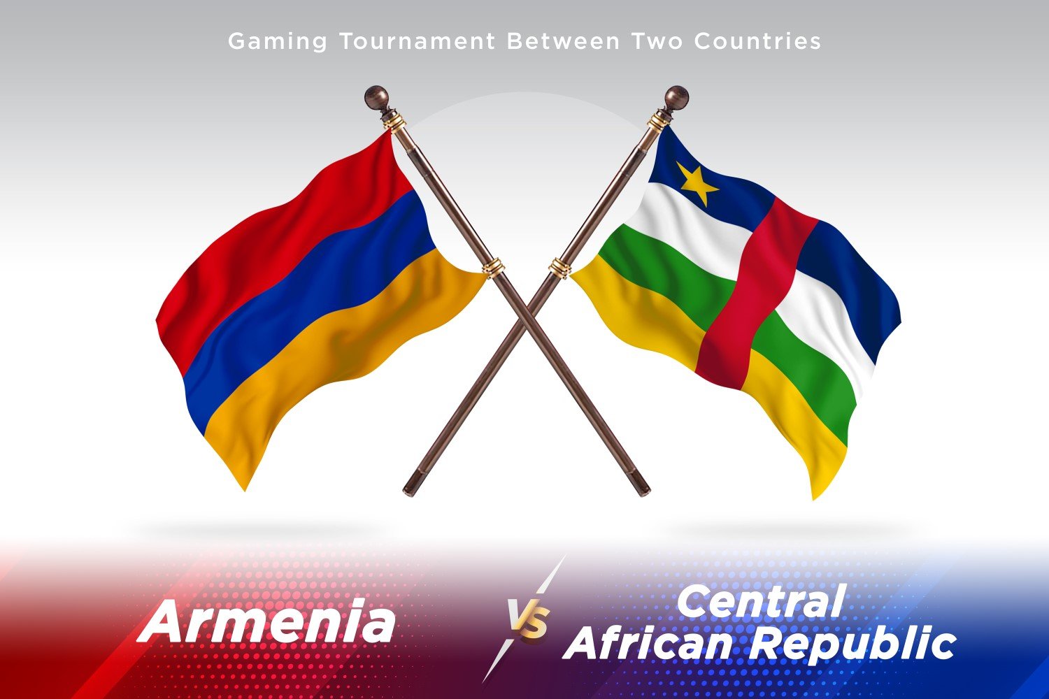 Armenia versus Central African Republic Two Flags