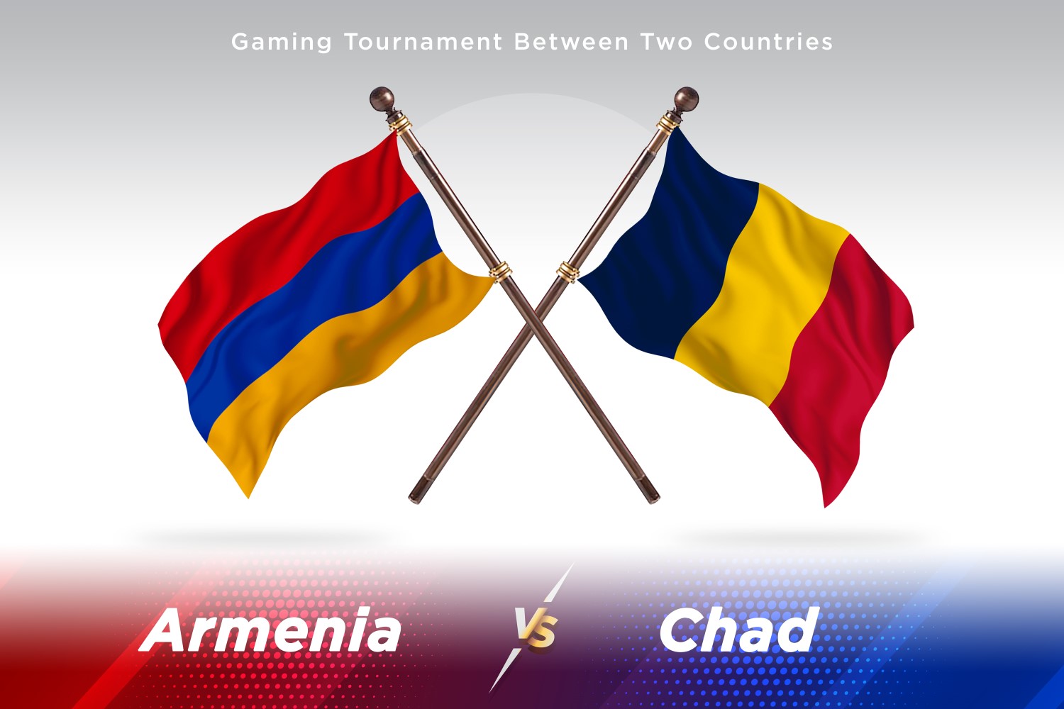 Armenia versus Chad Two Flags