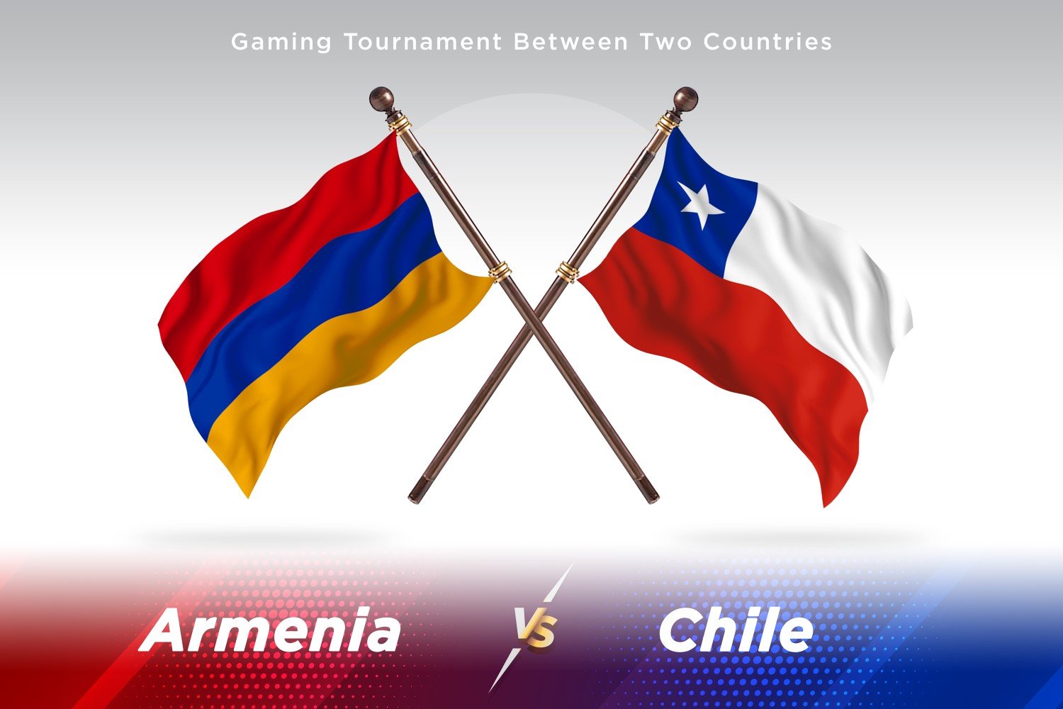 Armenia versus Chile Two Flags