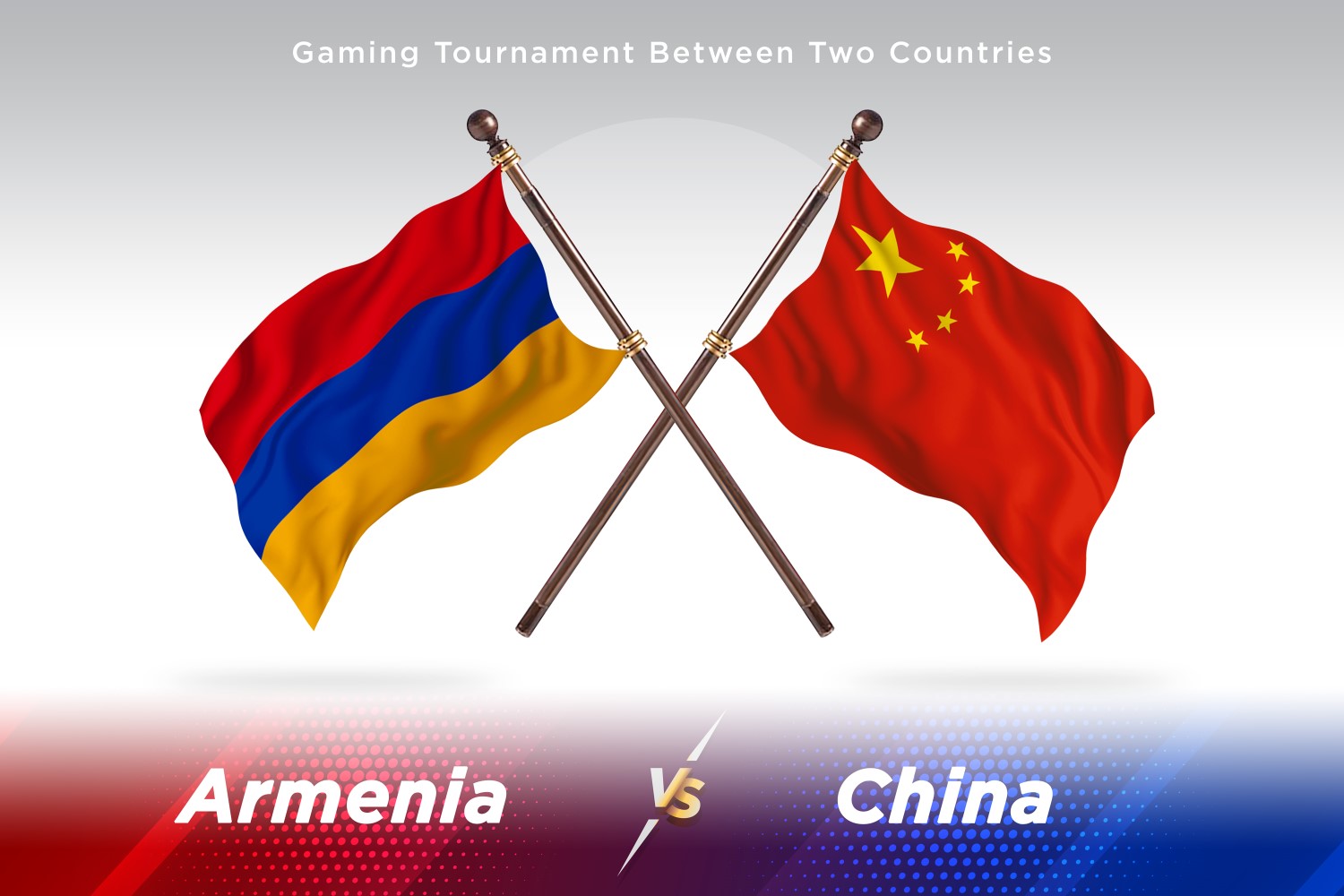 Armenia versus China Two Flags