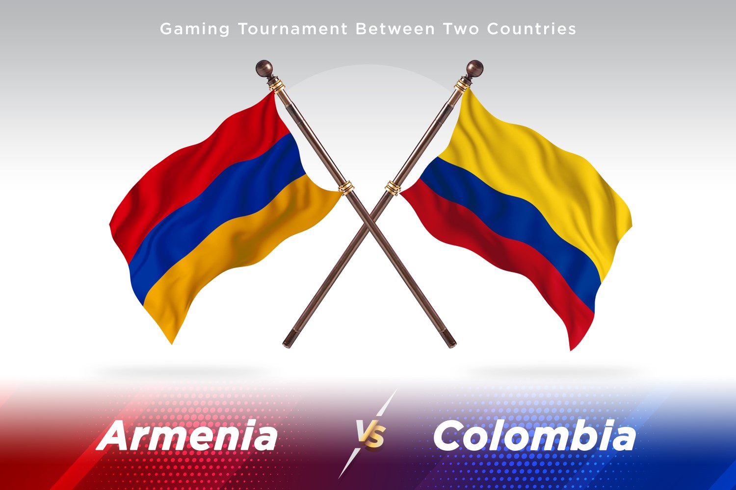 Armenia versus Colombia Two Flags