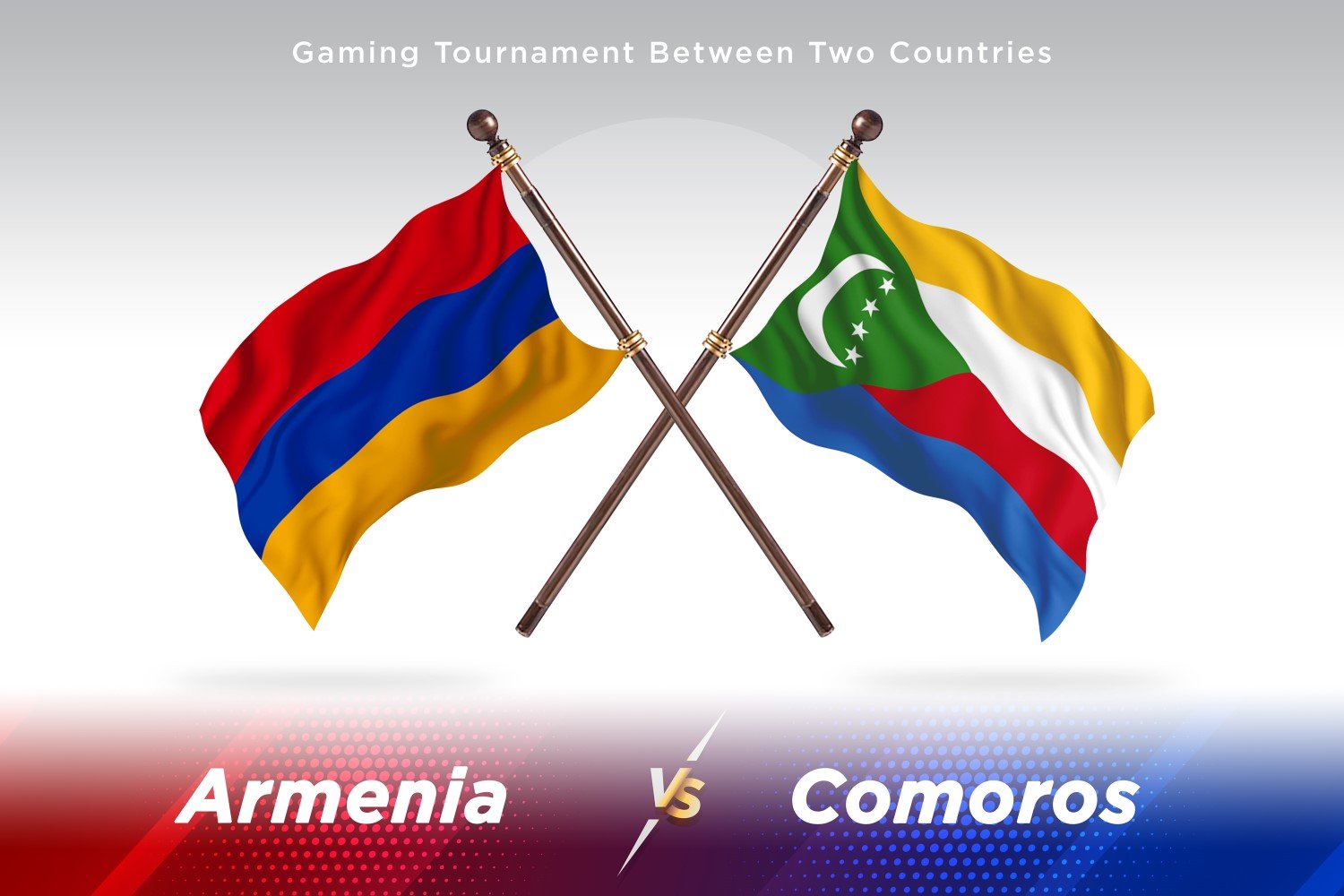 Armenia versus Comoros Two Flags