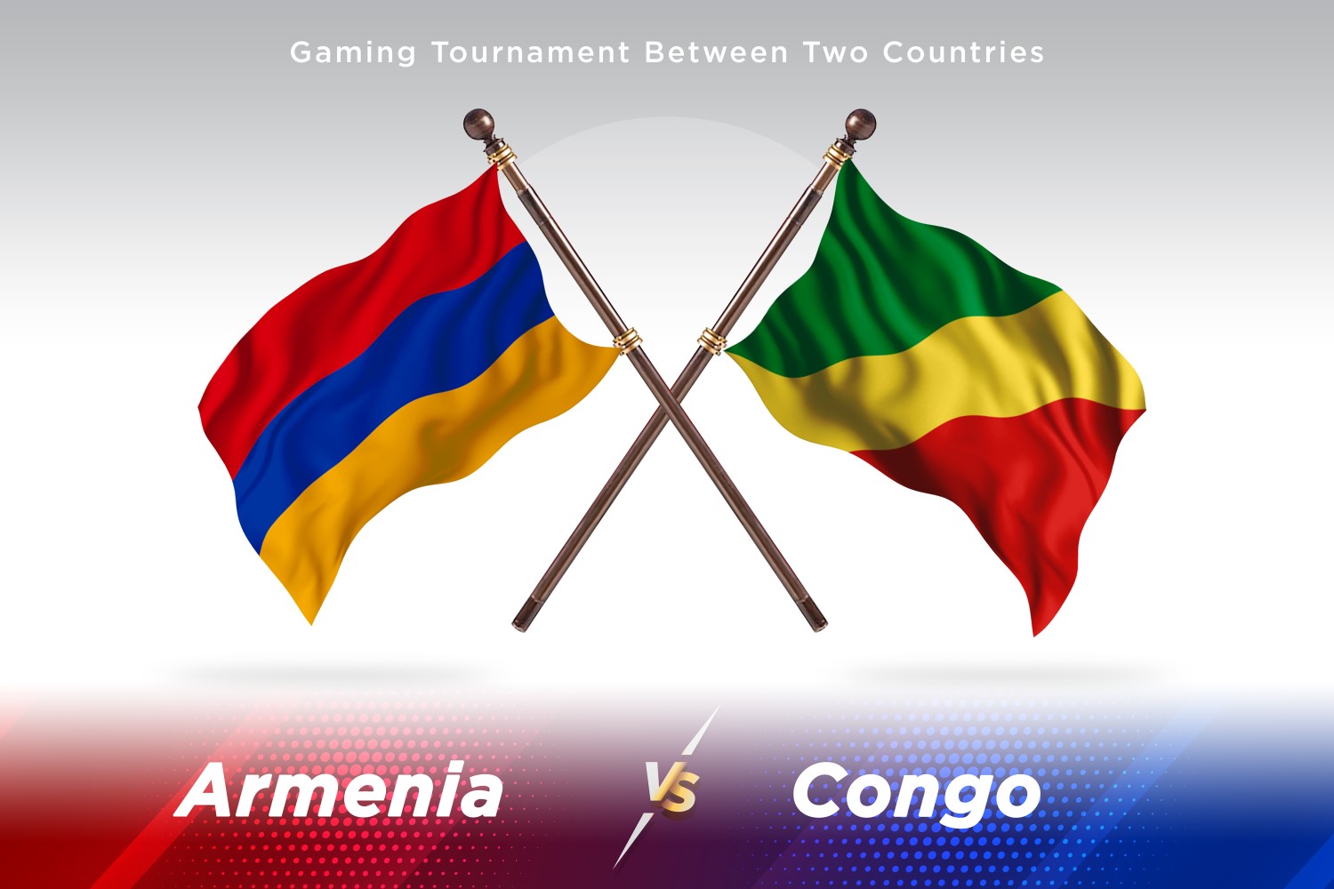 Armenia versus Democratic Republic Congo Two Flags