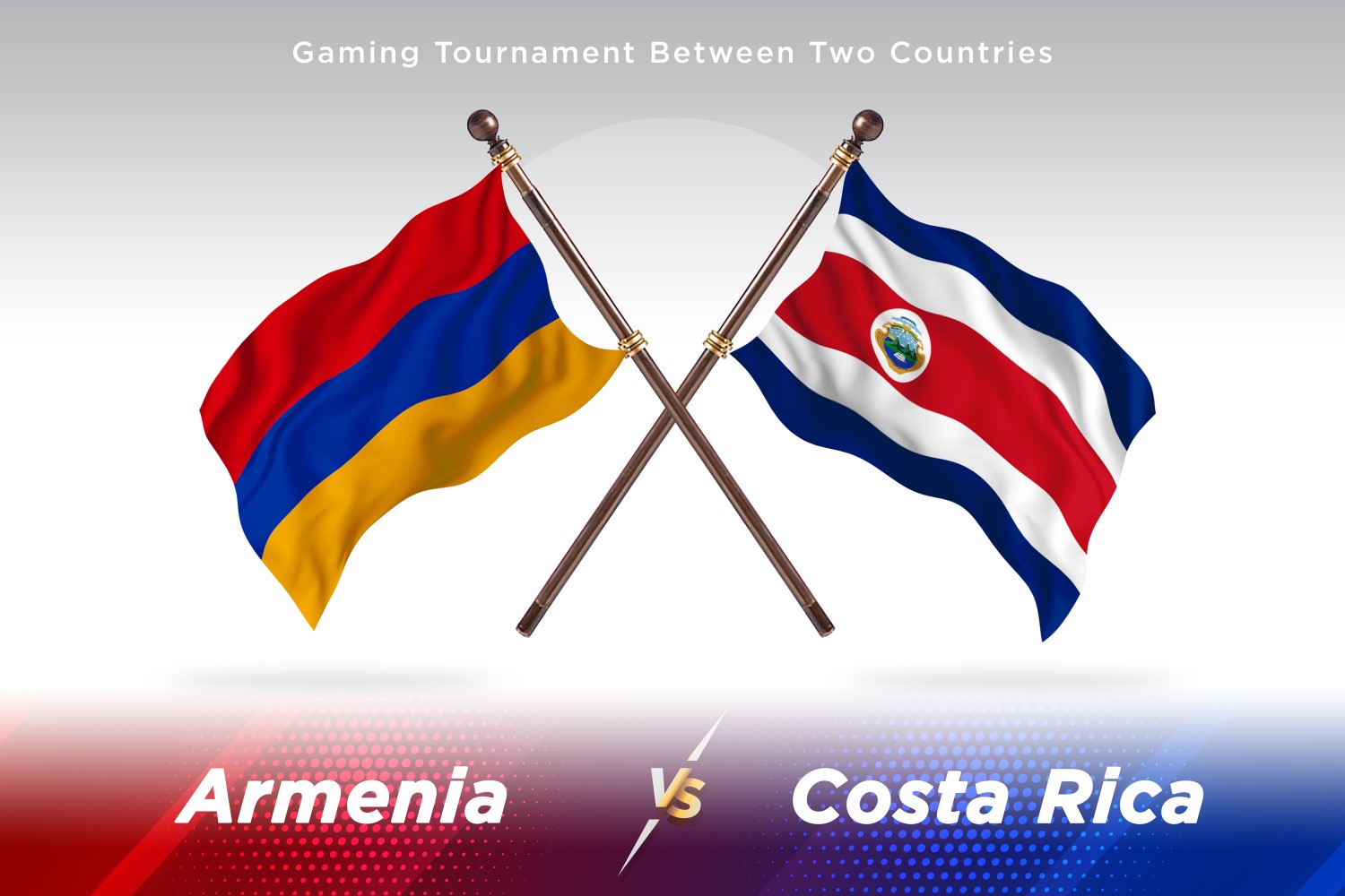 Armenia versus Costa Rica Two Flags