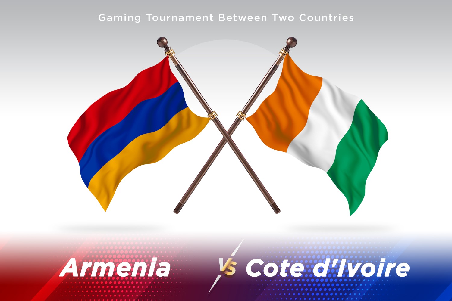 Armenia versus Croatia Two Flags