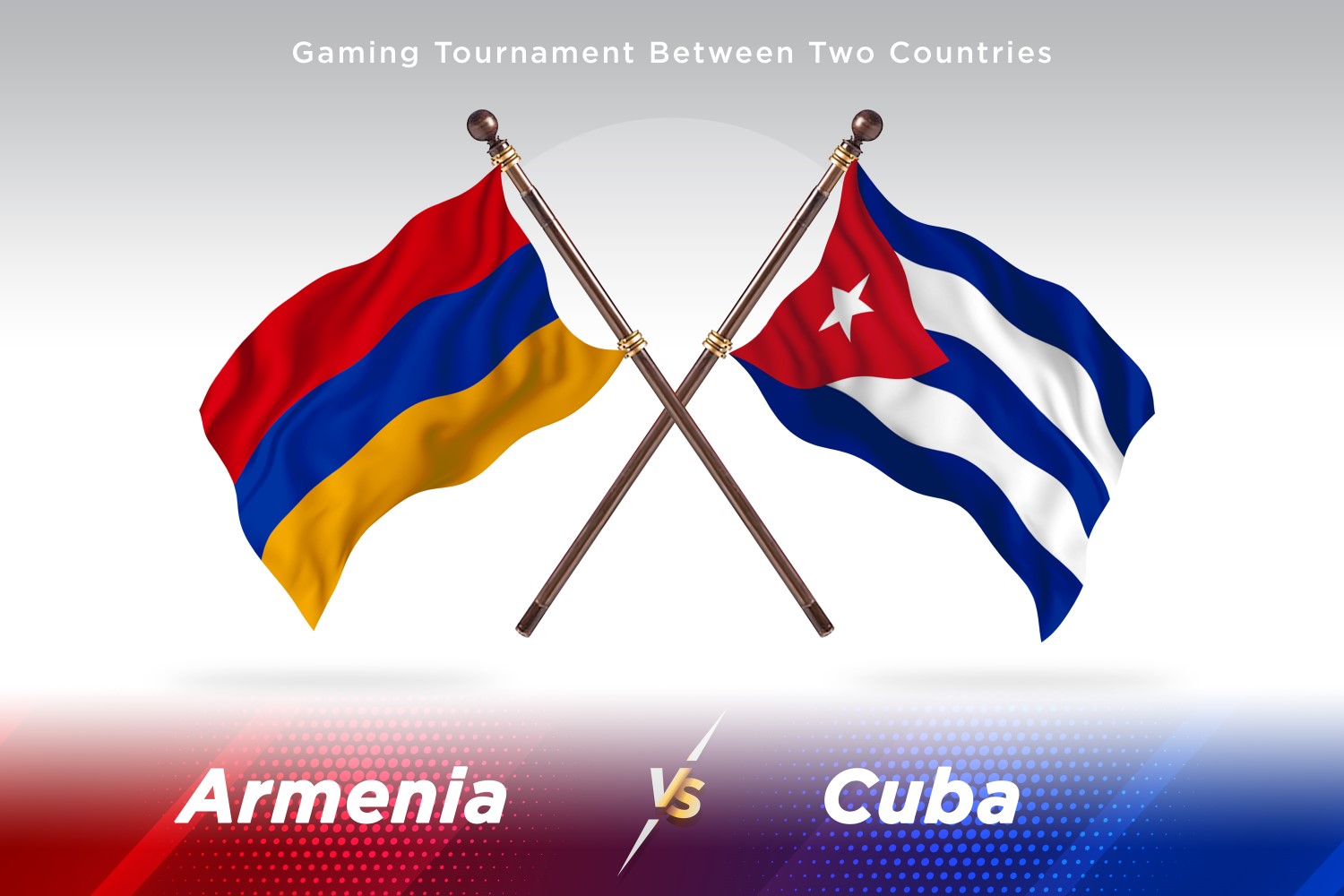 Armenia versus Curacao Two Flags