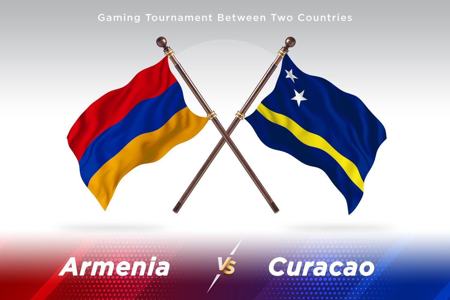 Armenia versus Curacao Two Flags.