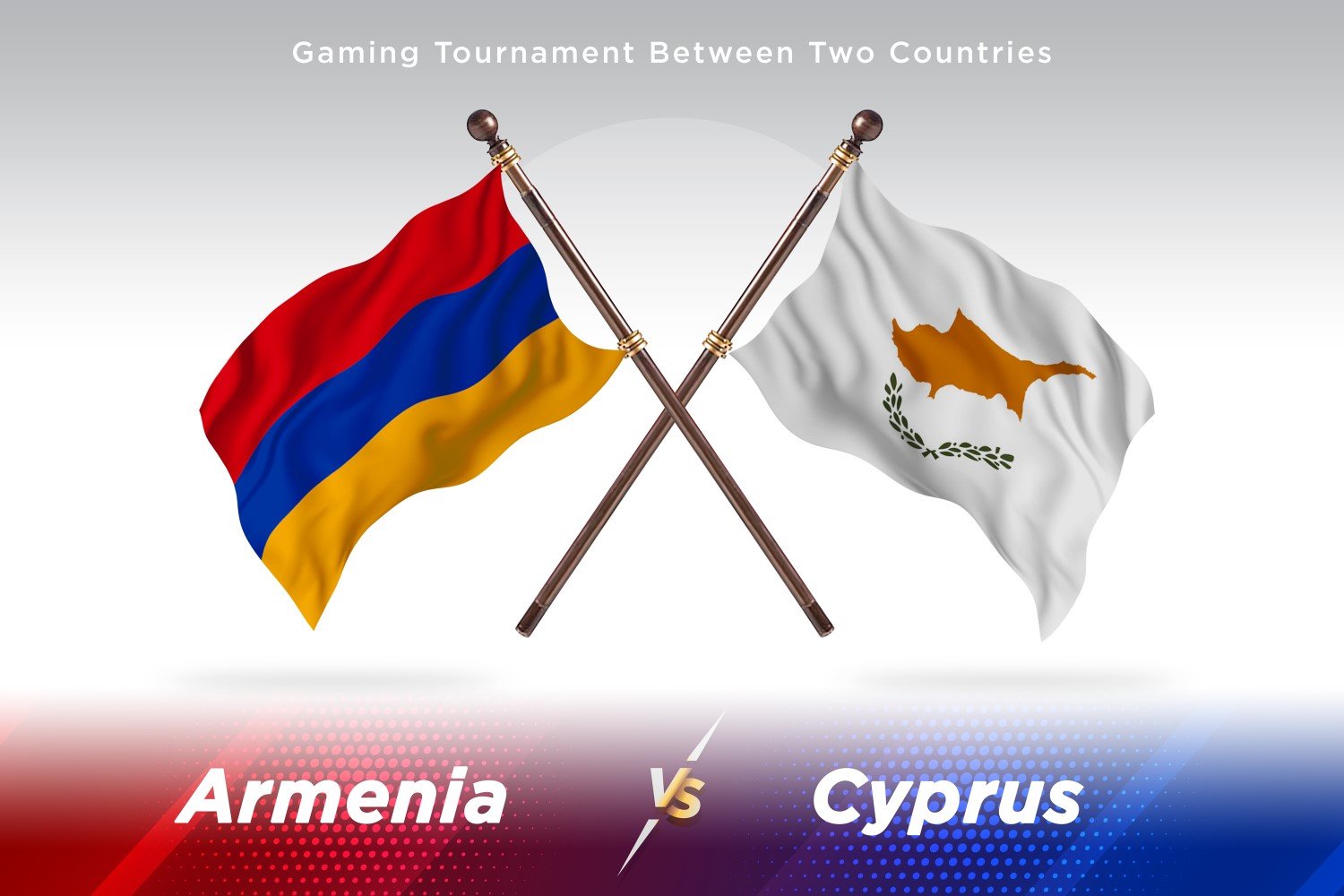 Armenia versus Cyprus Two Flags