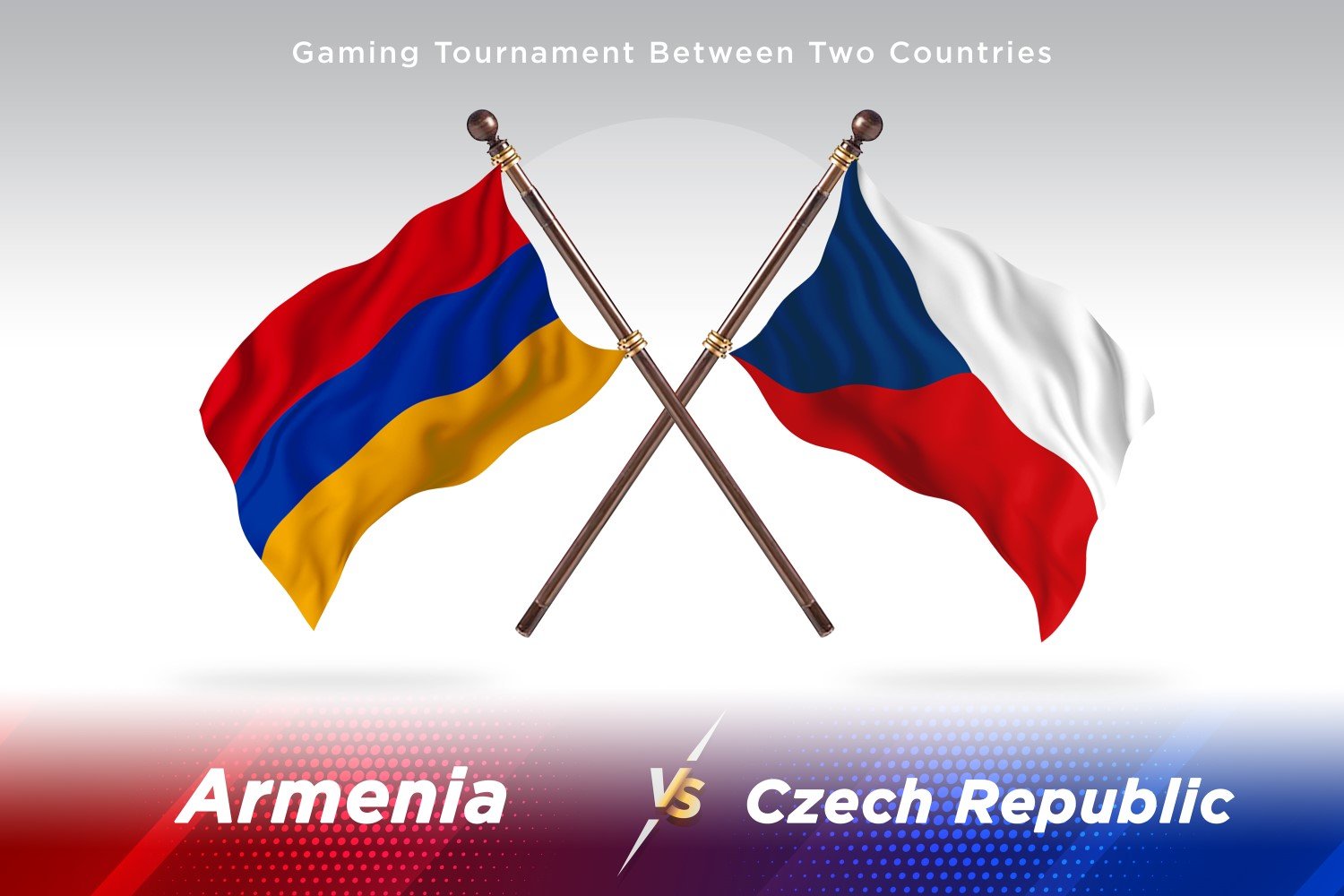 Armenia versus Czech Republic Two Flags