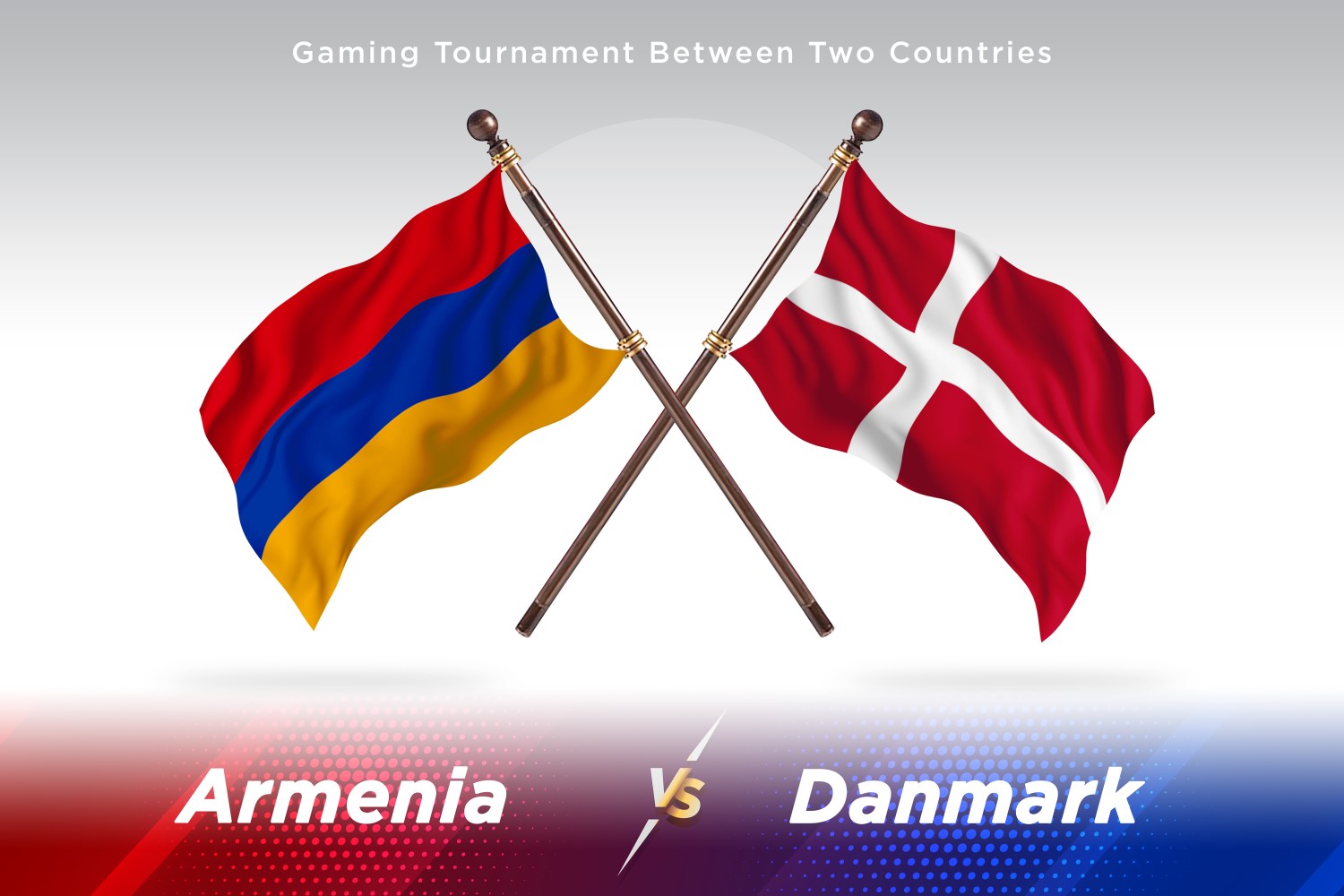 Armenia versus Denmark Two Flags