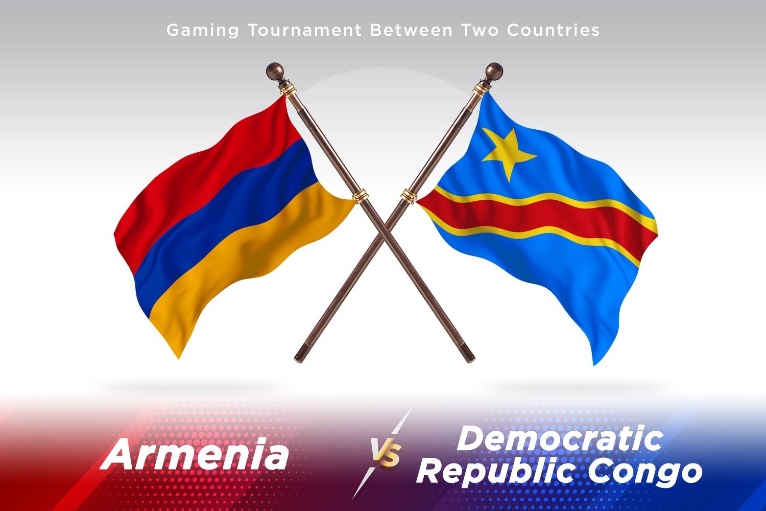 Armenia versus Democratic Republic Congo Two Flags.