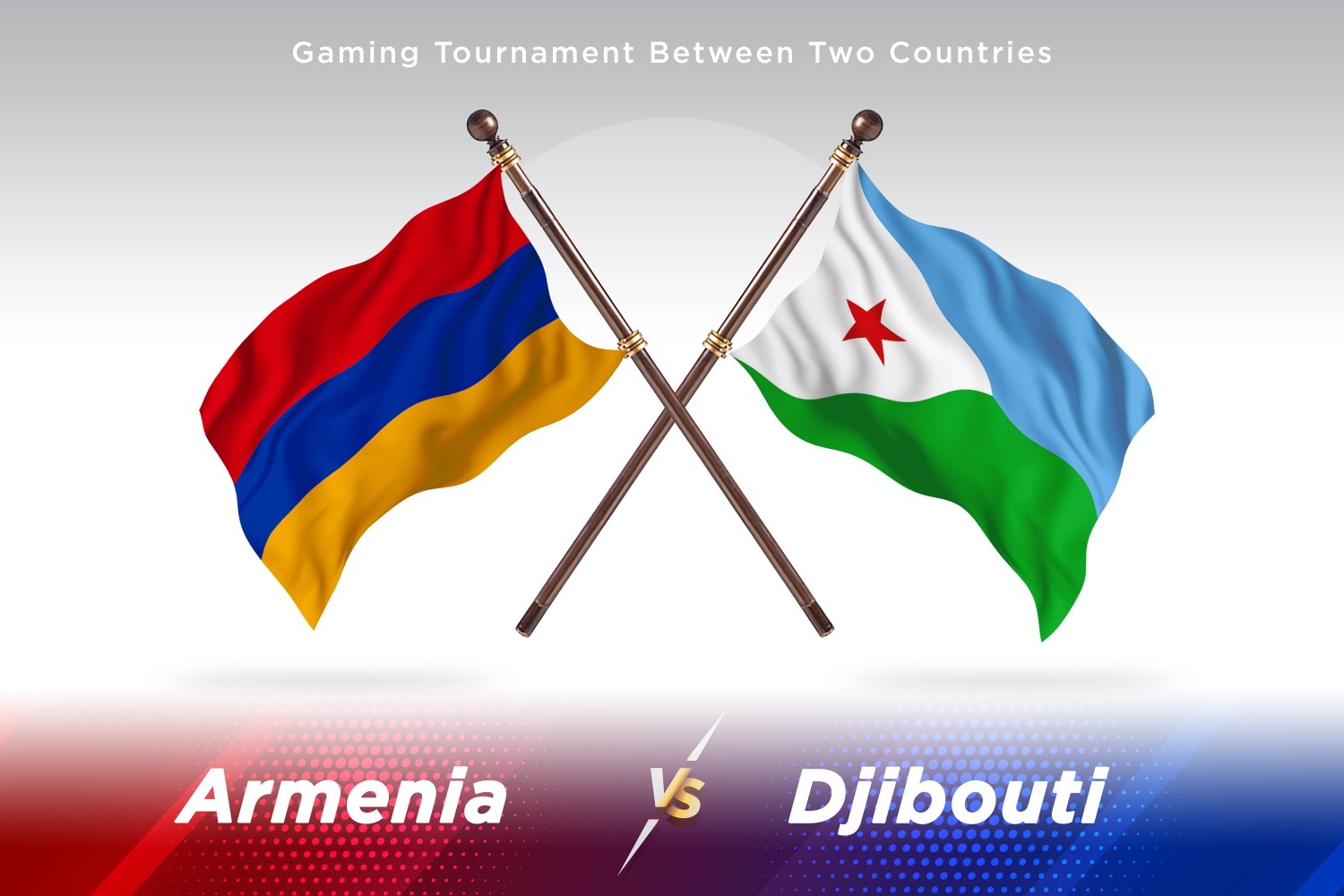 Armenia versus Djibouti Two Flags