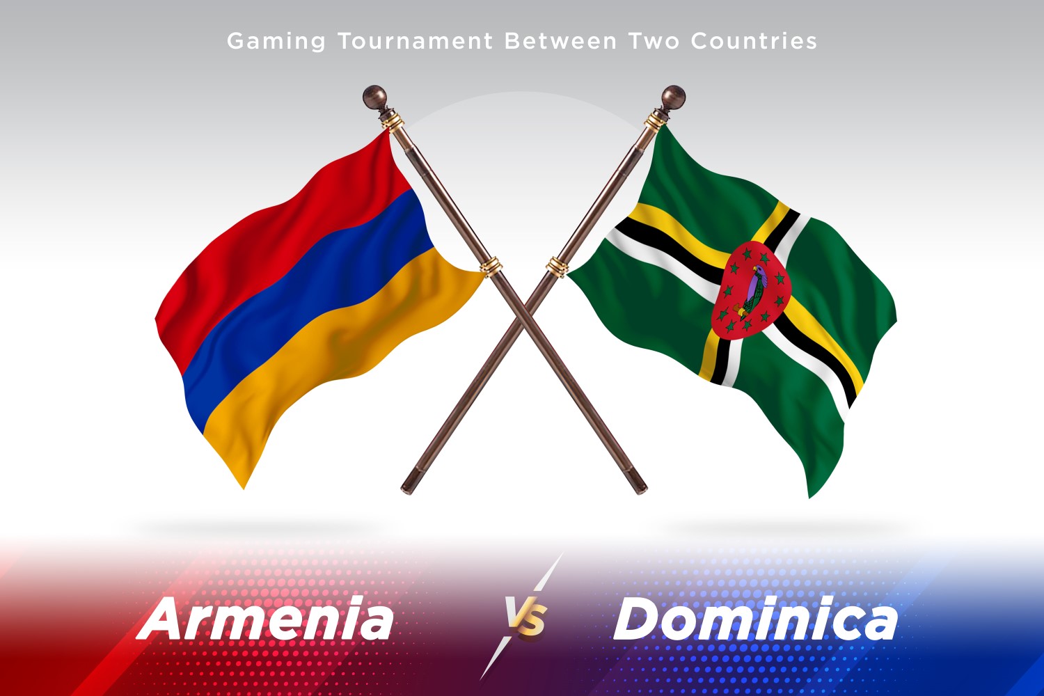 Armenia versus Dominica Two Flags