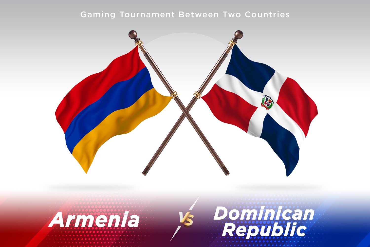 Armenia versus Dominican Republic Two Flags