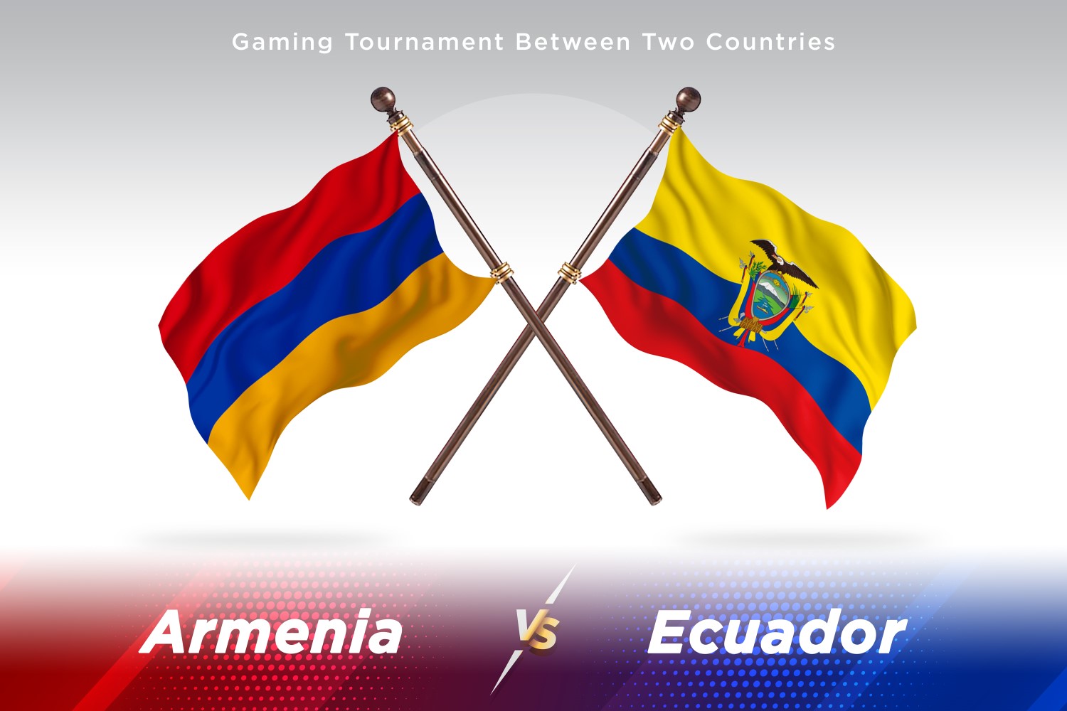 Armenia versus Ecuador Two Flags