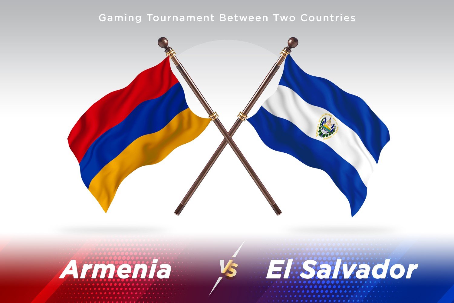 Armenia versus El Salvador Two Flags