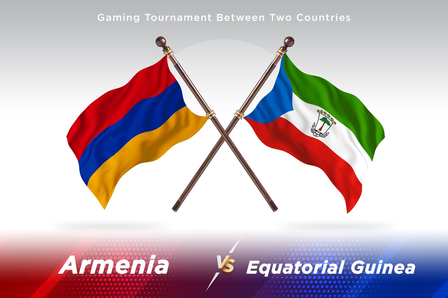 Armenia versus Equatorial Guinea Two Flags