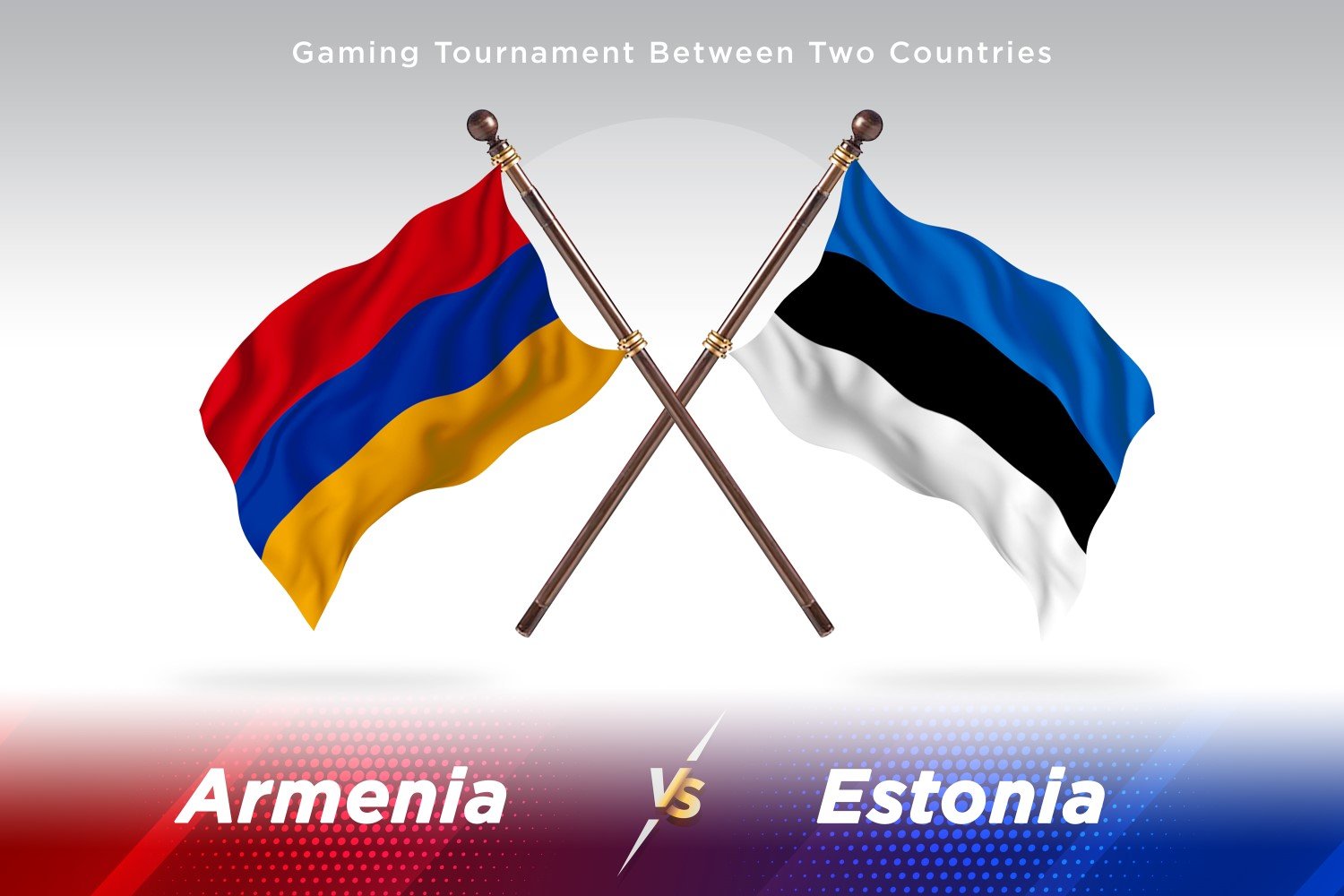 Armenia versus Estonia Two Flags