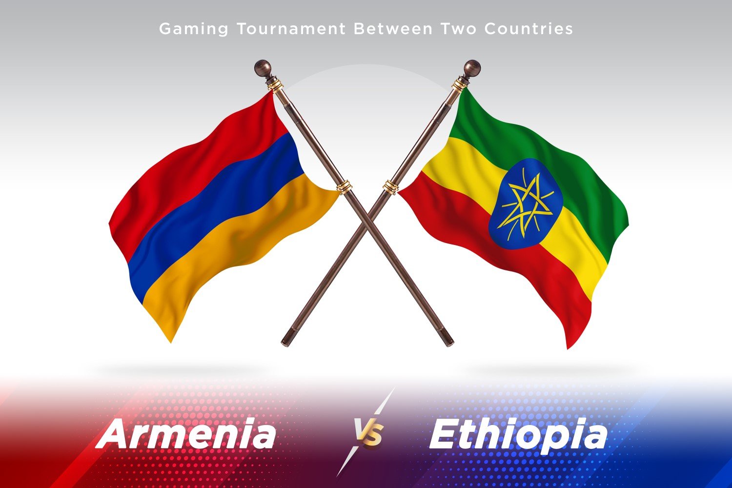 Armenia versus Ethiopia Two Flags