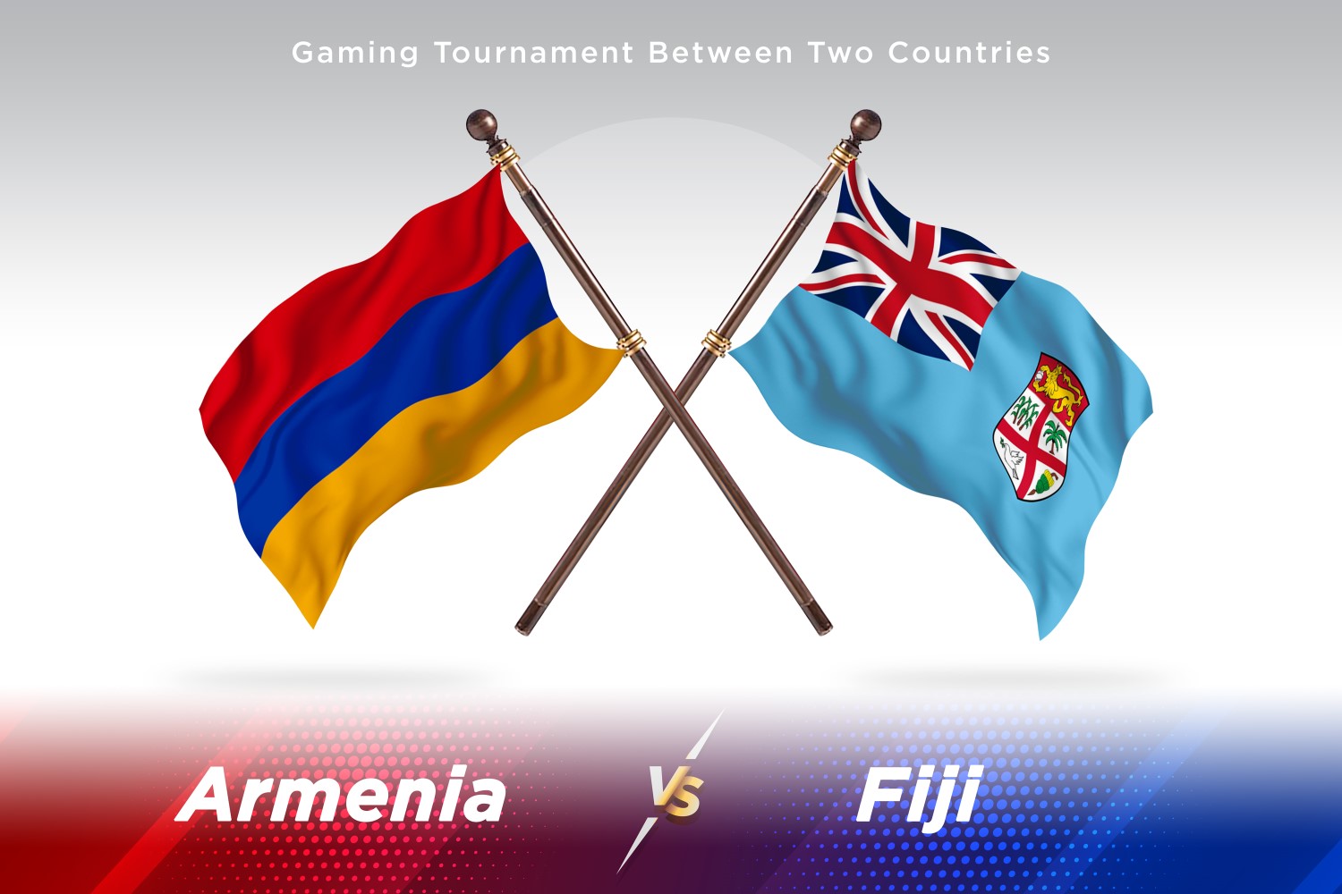 Armenia versus Fiji Two Flags