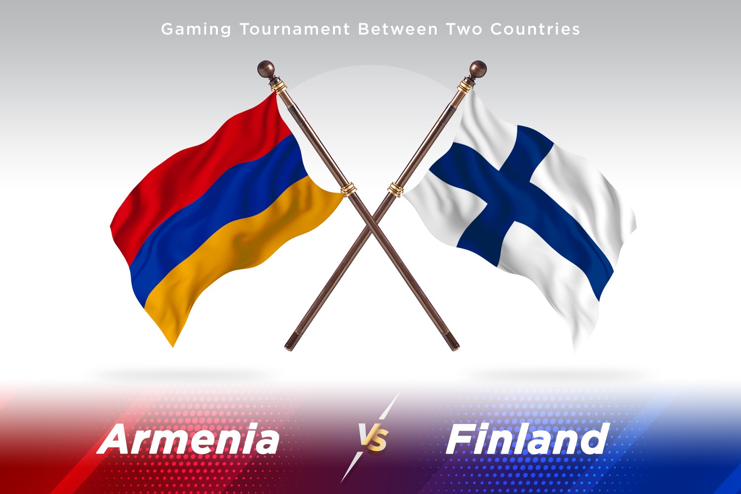 Armenia versus Finland Two Flags