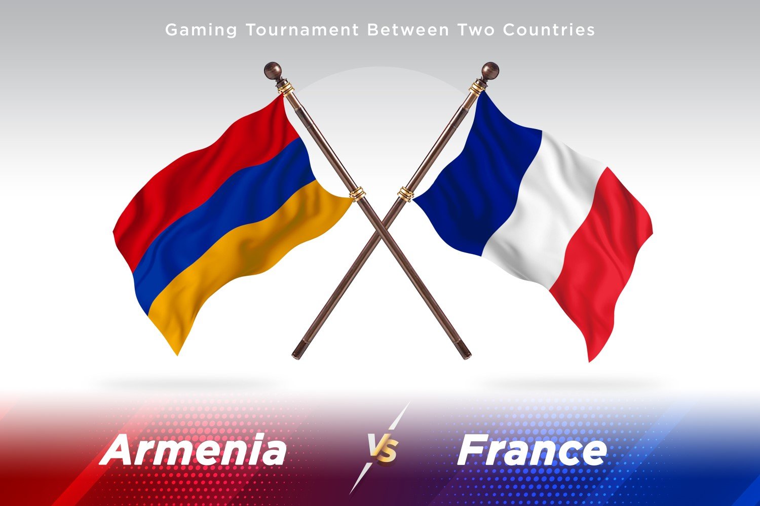 Armenia versus France Two Flags