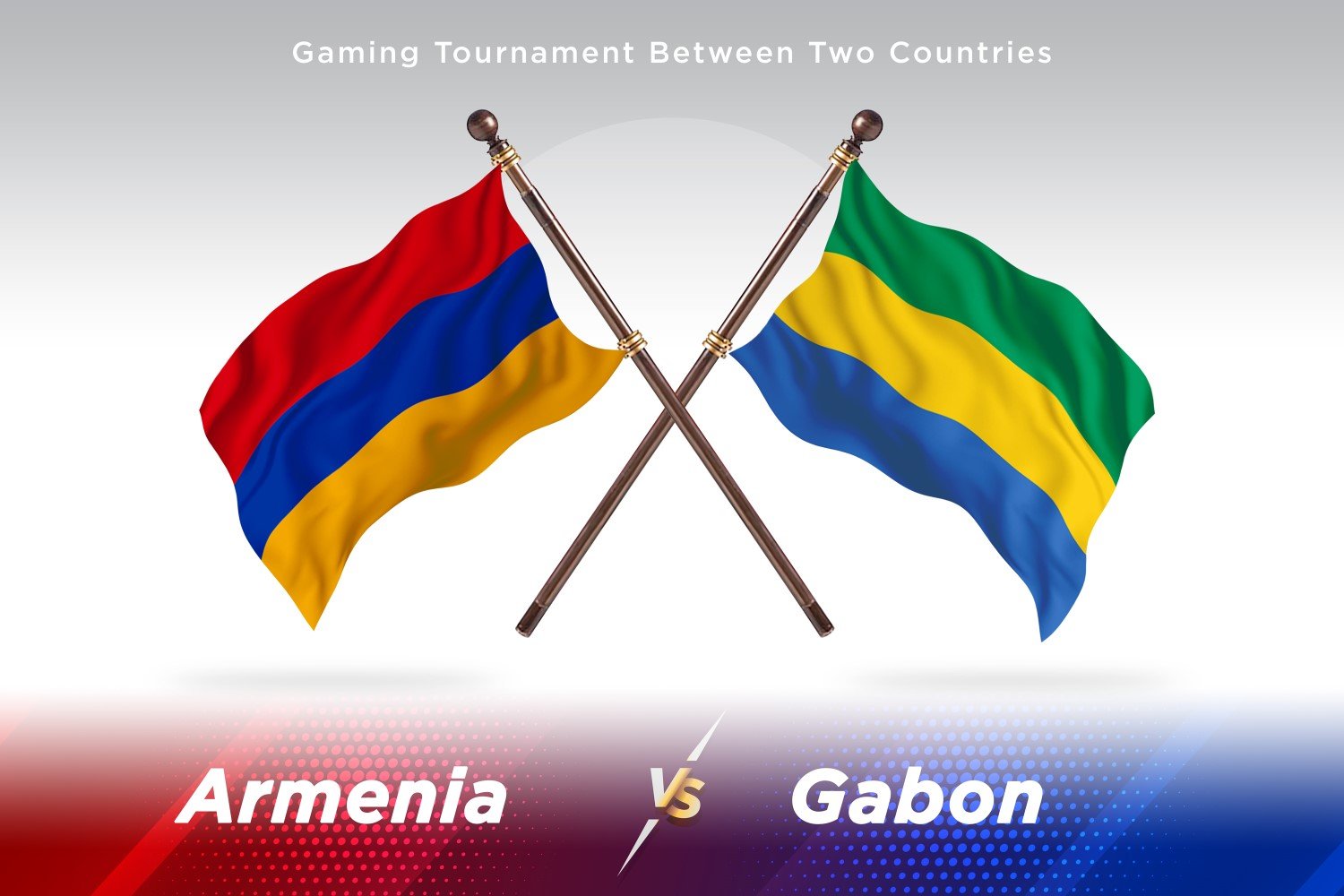 Armenia versus Gabon Two Flags