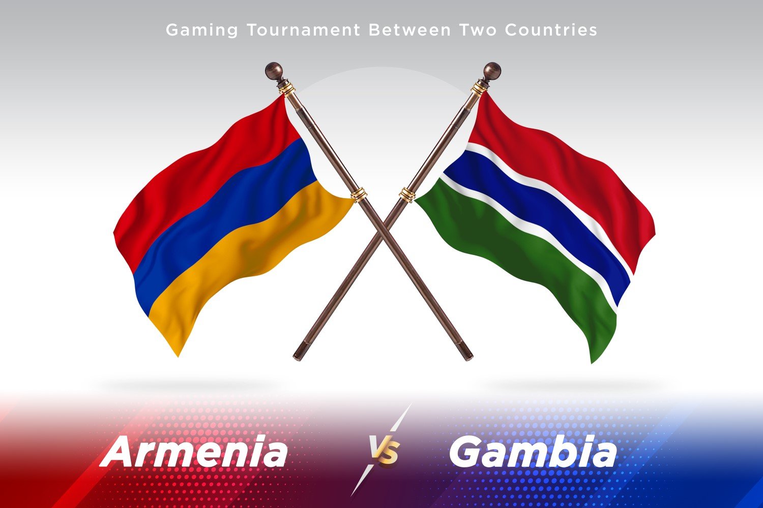 Armenia versus The Gambia Two Flags