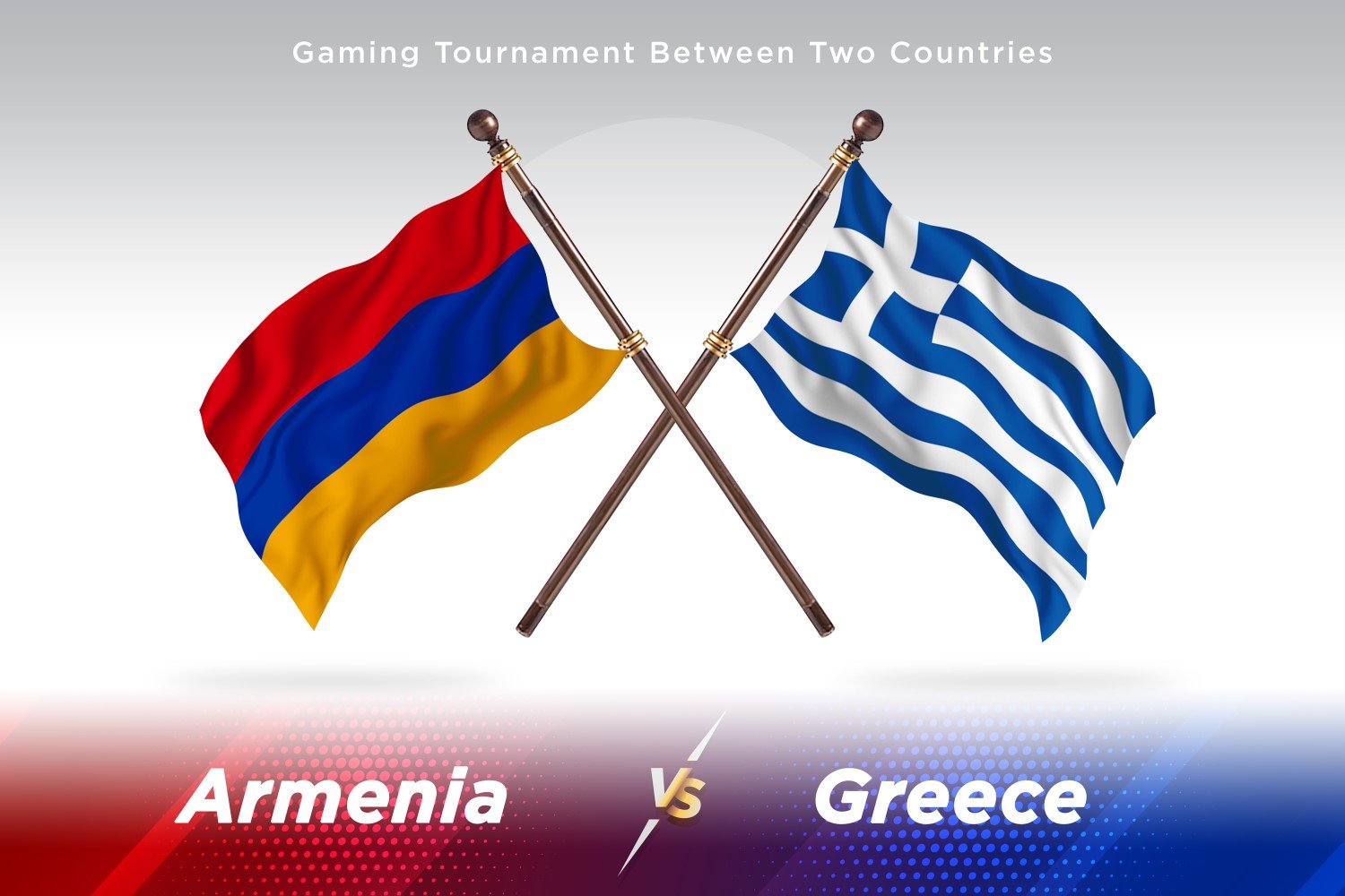 Armenia versus Greece Two Flags