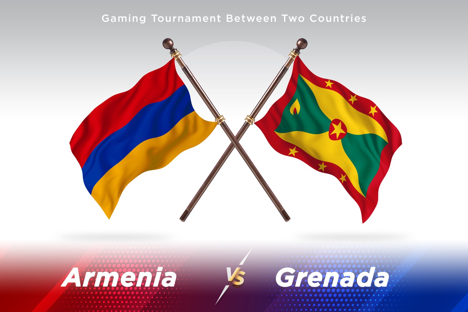 Armenia versus Grenada Two Flags