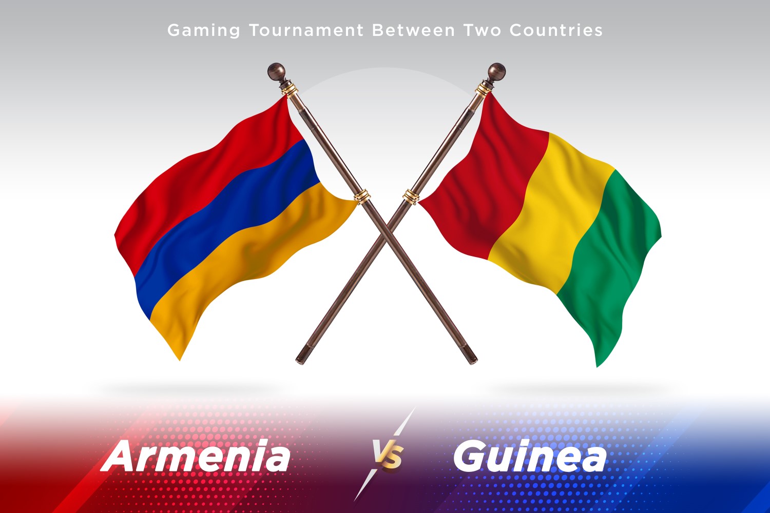 Armenia versus Guinea Two Flags