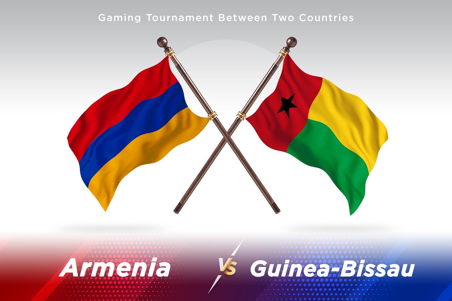 Armenia versus Guinea-Bissau Two Flags