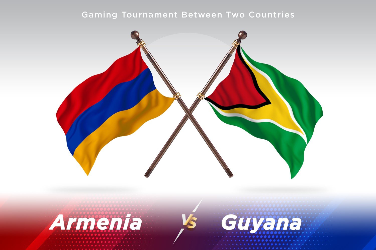 Armenia versus Guyana Two Flags