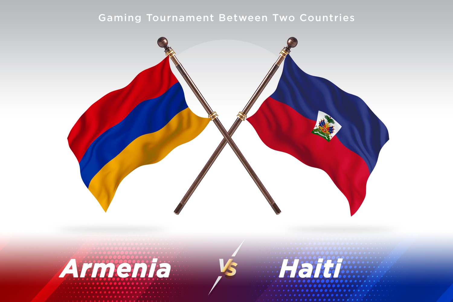 Armenia versus Haiti Two Flags