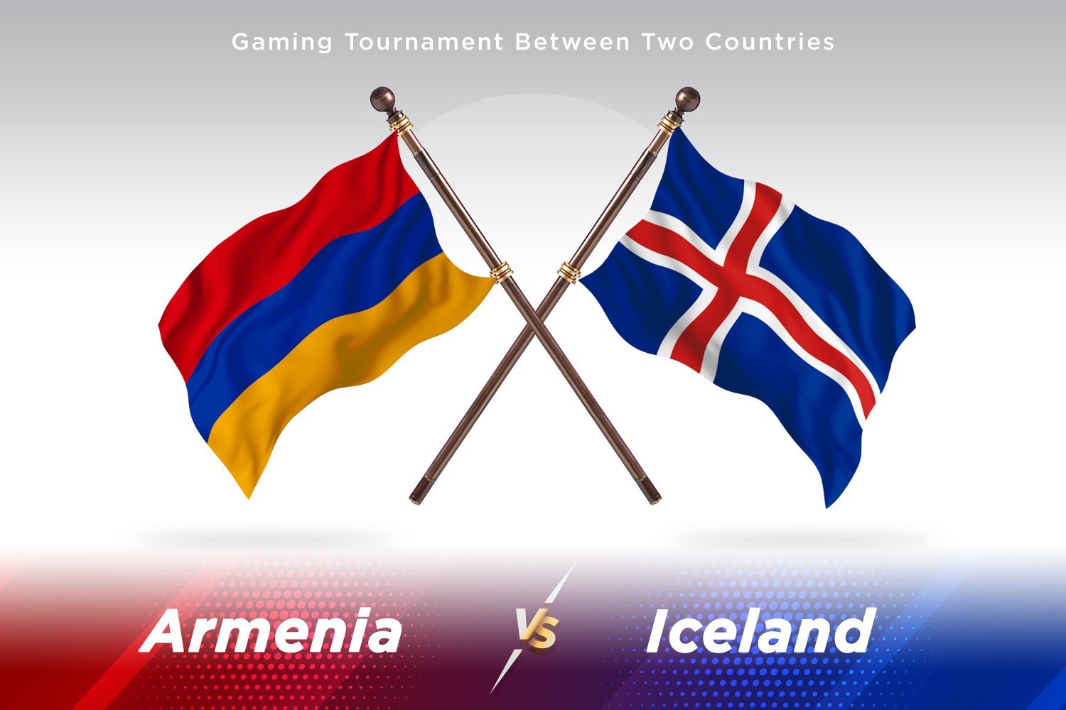 Armenia versus Iceland Two Flags