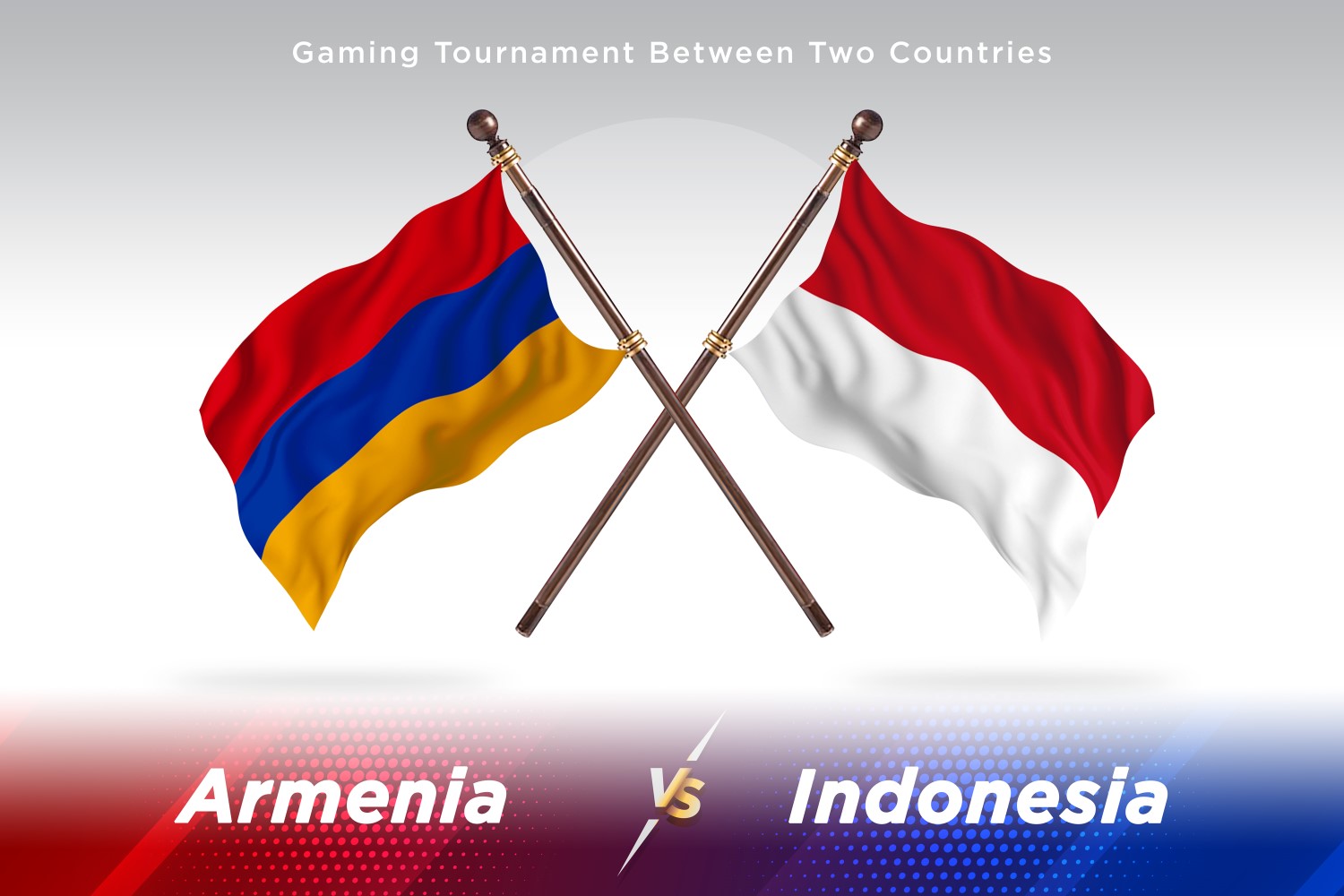 Armenia versus Indonesia Two Flags