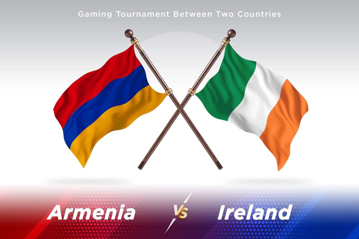 Armenia versus Ireland Two Flags