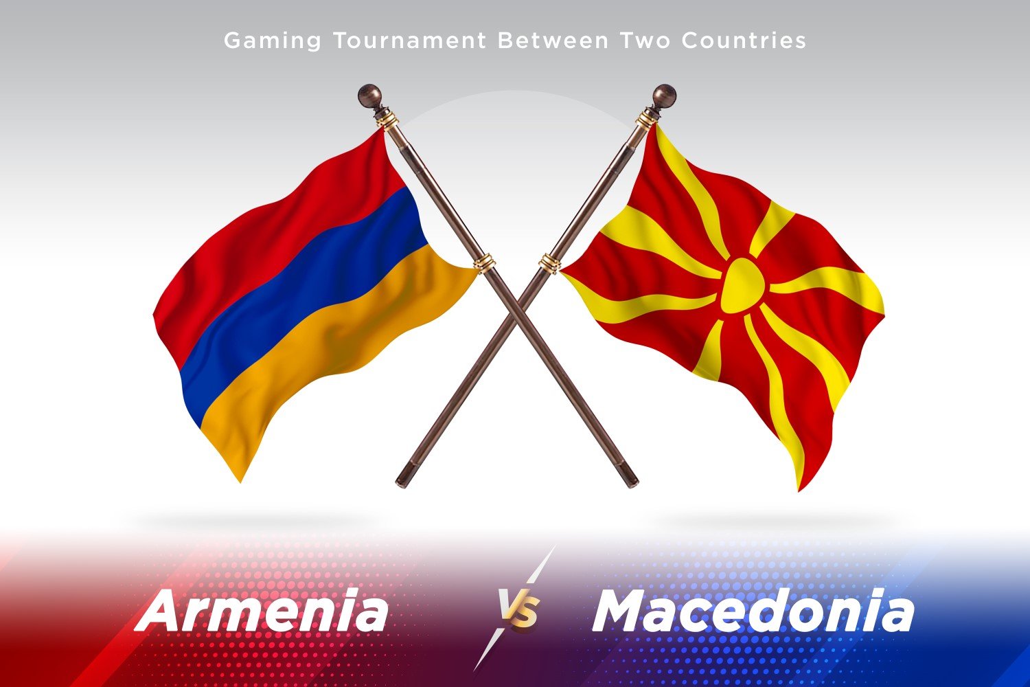 Armenia versus Macedonia Two Flags