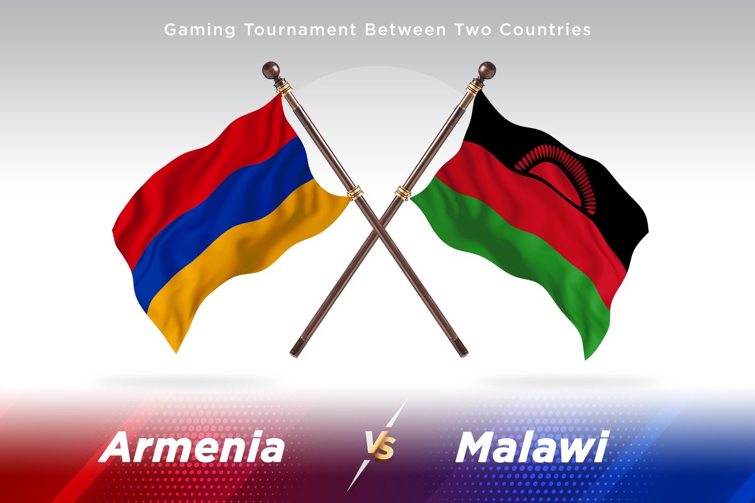 Armenia versus Malawi Two Flags