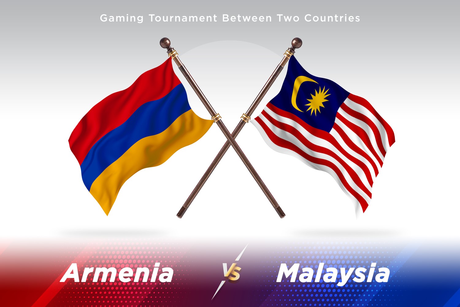 Armenia versus Malaysia Two Flags