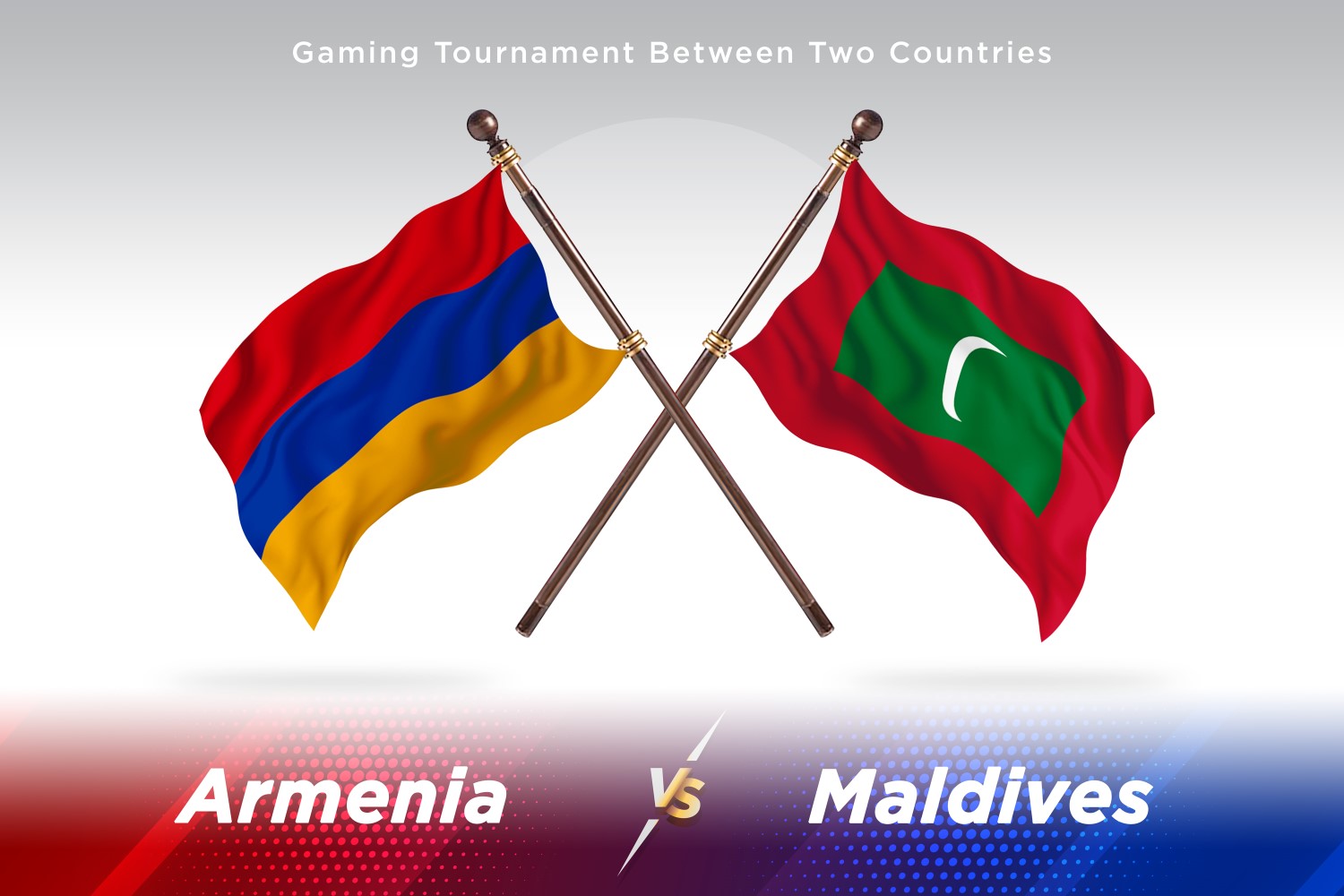 Armenia versus Maldives Two Flags