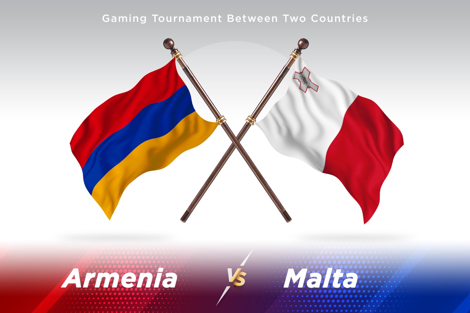 Armenia versus Malta Two Flags