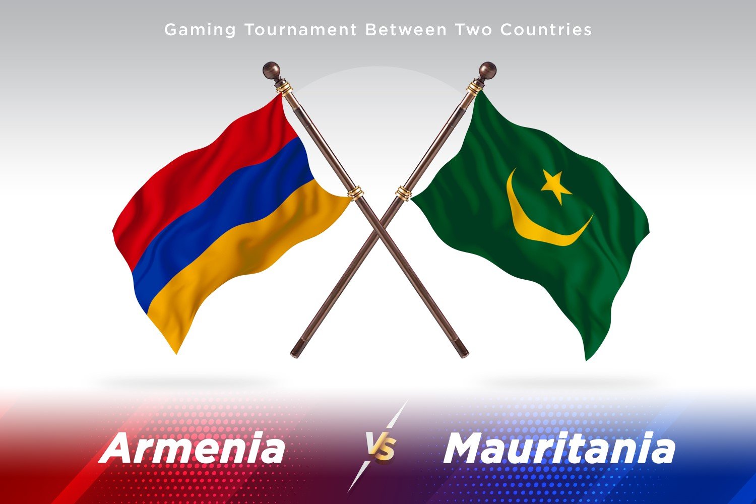 Armenia versus Mauritania Two Flags