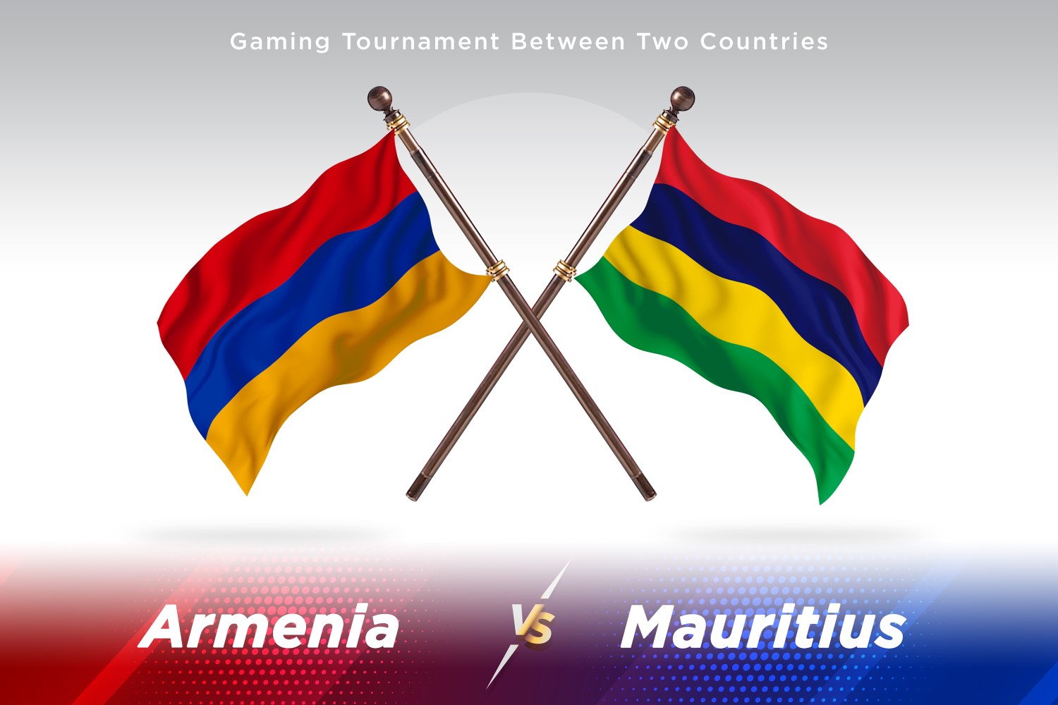 Armenia versus Mauritius Two Flags