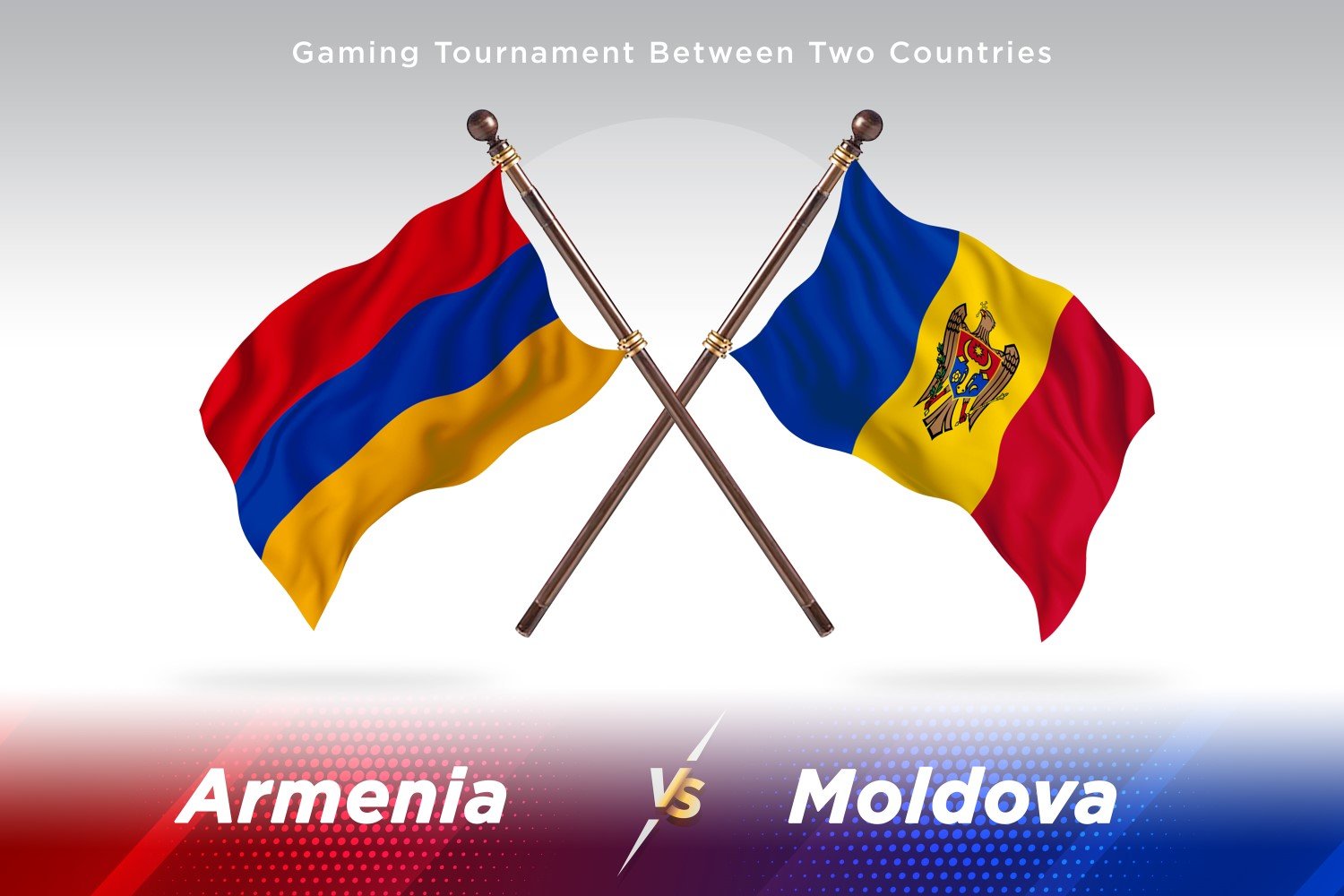 Armenia versus Moldova Two Flags