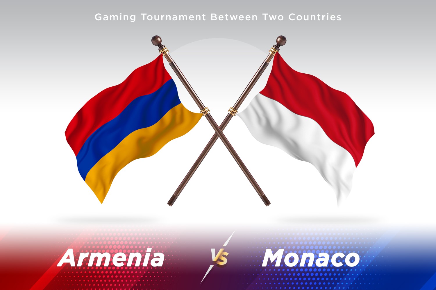 Armenia versus Monaco Two Flags