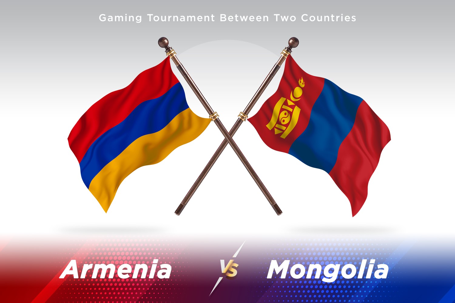 Armenia versus Mongolia Two Flags