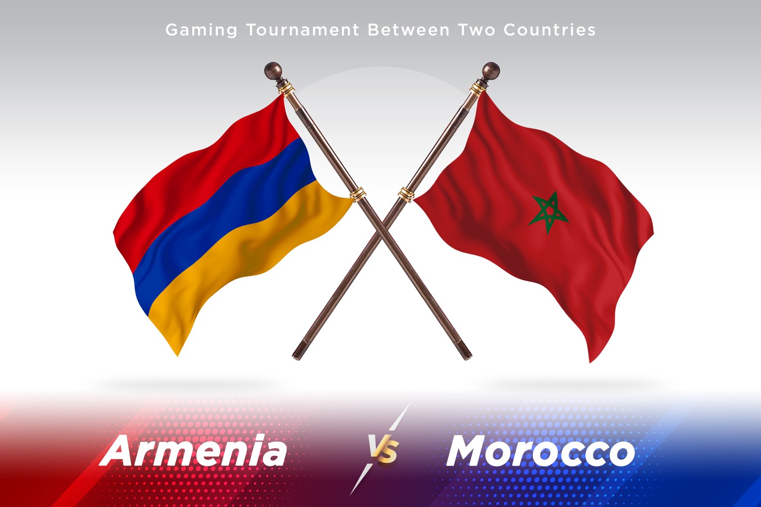 Armenia versus Morocco Two Flags