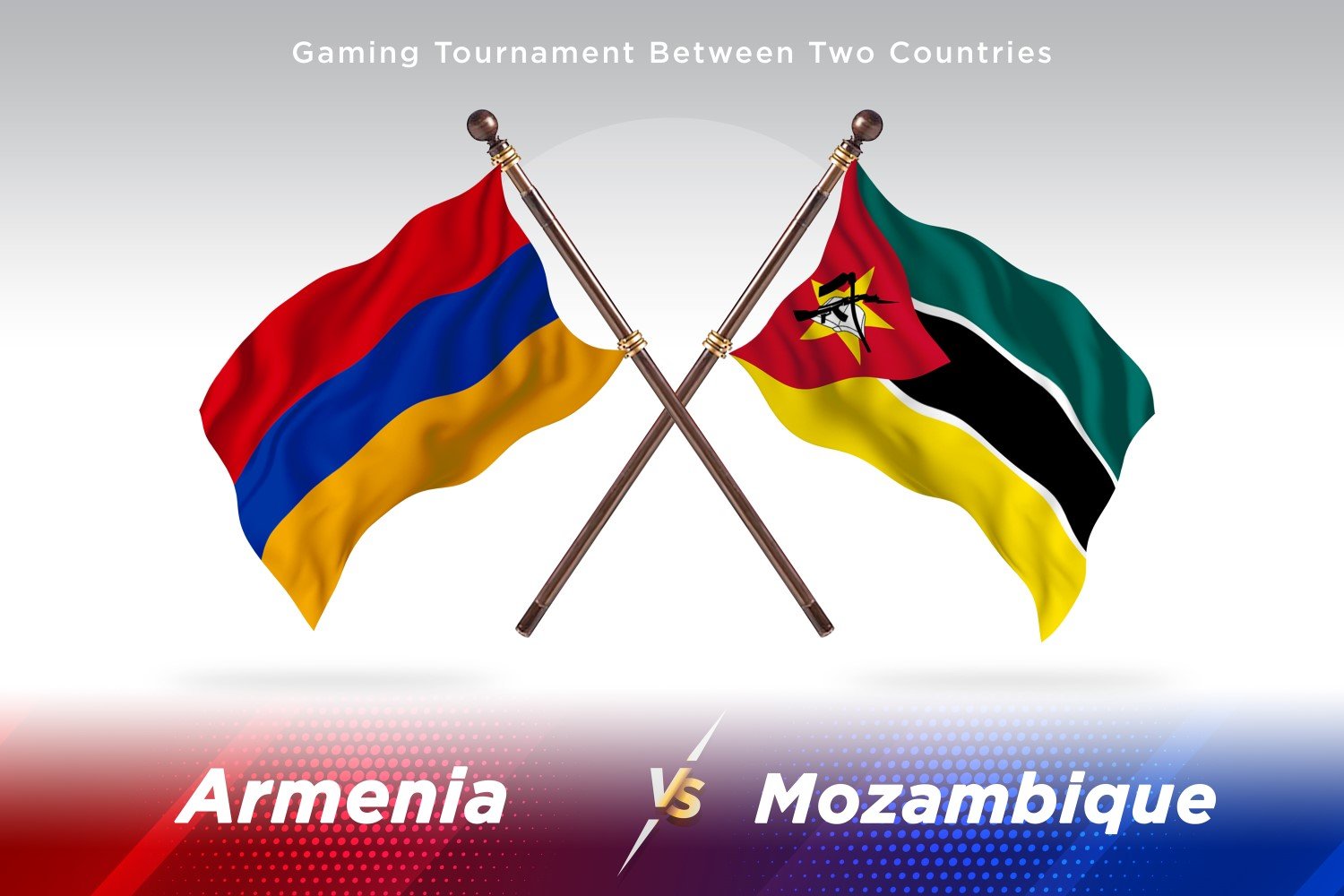 Armenia versus Mozambique Two Flags